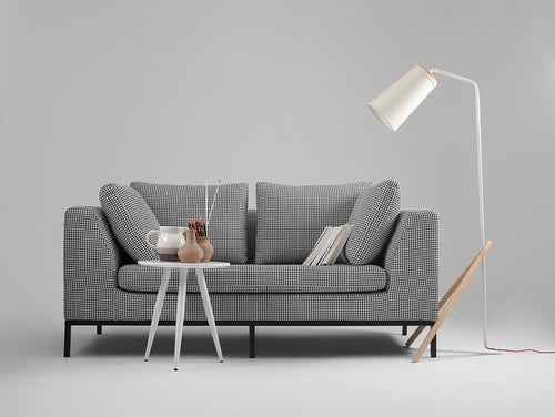 Dvivietė sofa-lova AMBIENT - tamsi pepita(ke700), juoda
