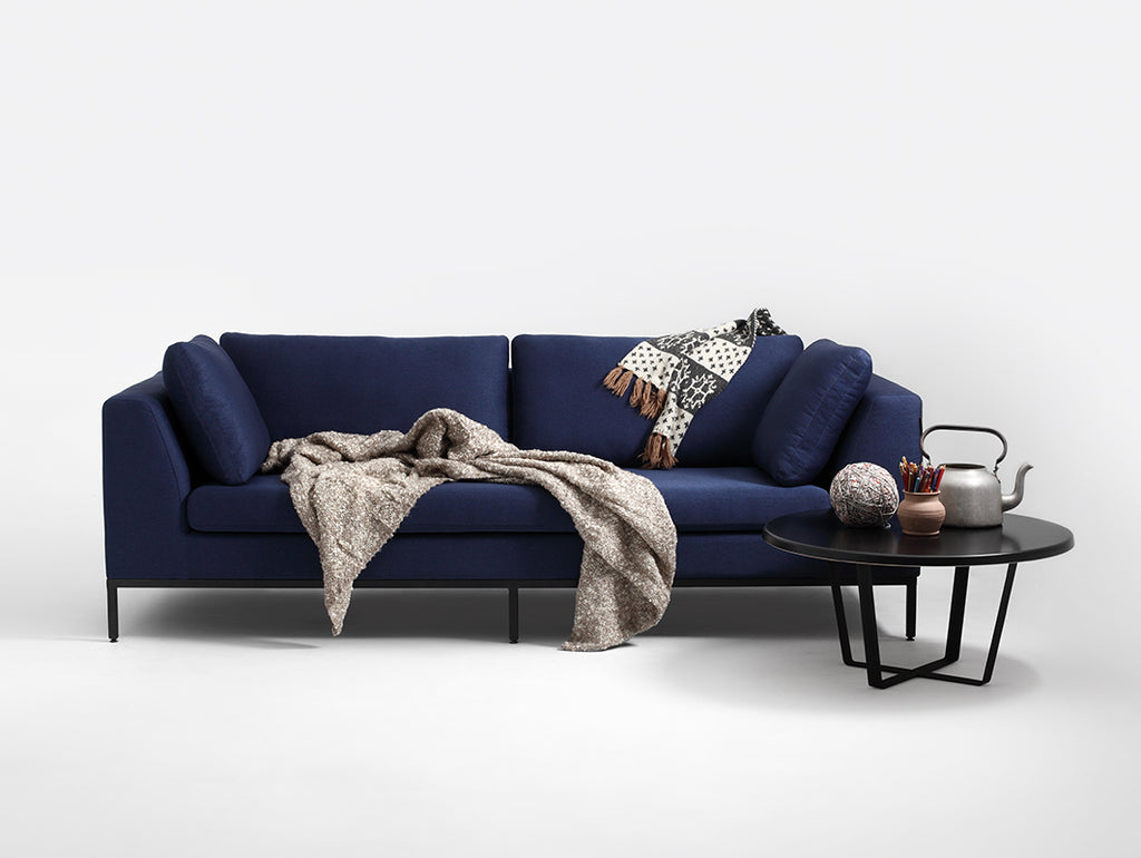Trivietė sofa-lova AMBIENT - rašalas(et80), juoda