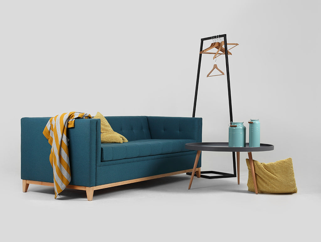 Trivietė sofa-lova by-TOM - jūros bangos(et85), natūrali