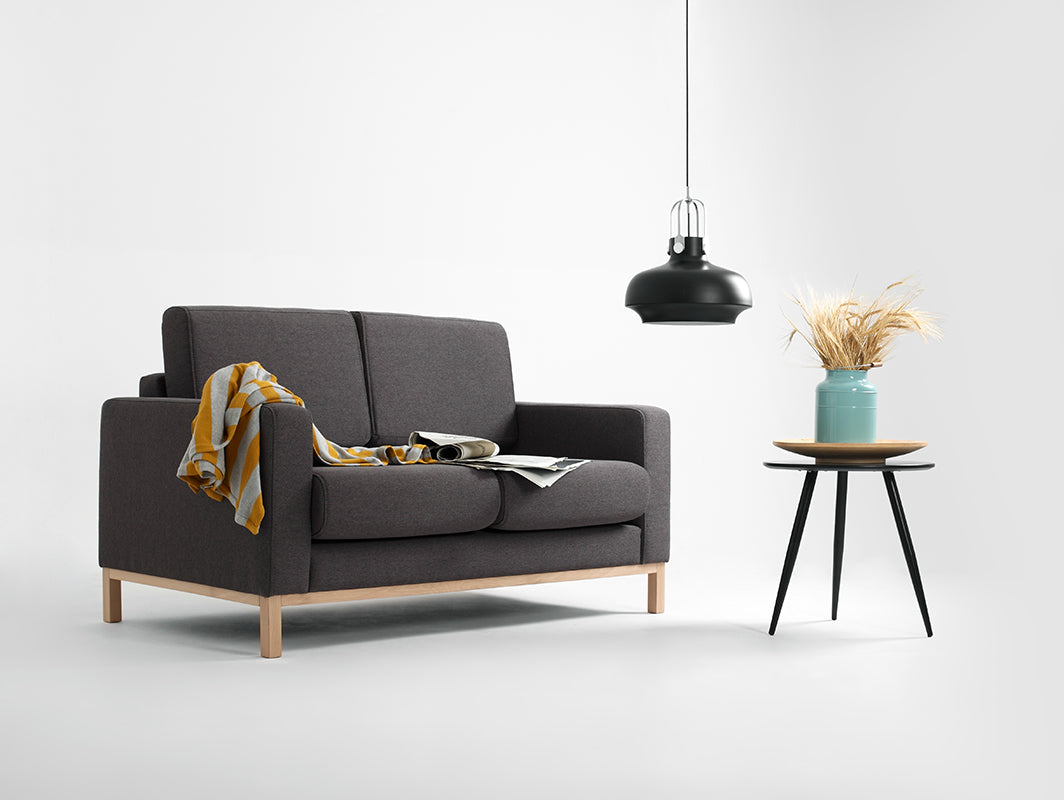 Dvivietė sofa-lova SCANDIC - anglies(et95), natūrali