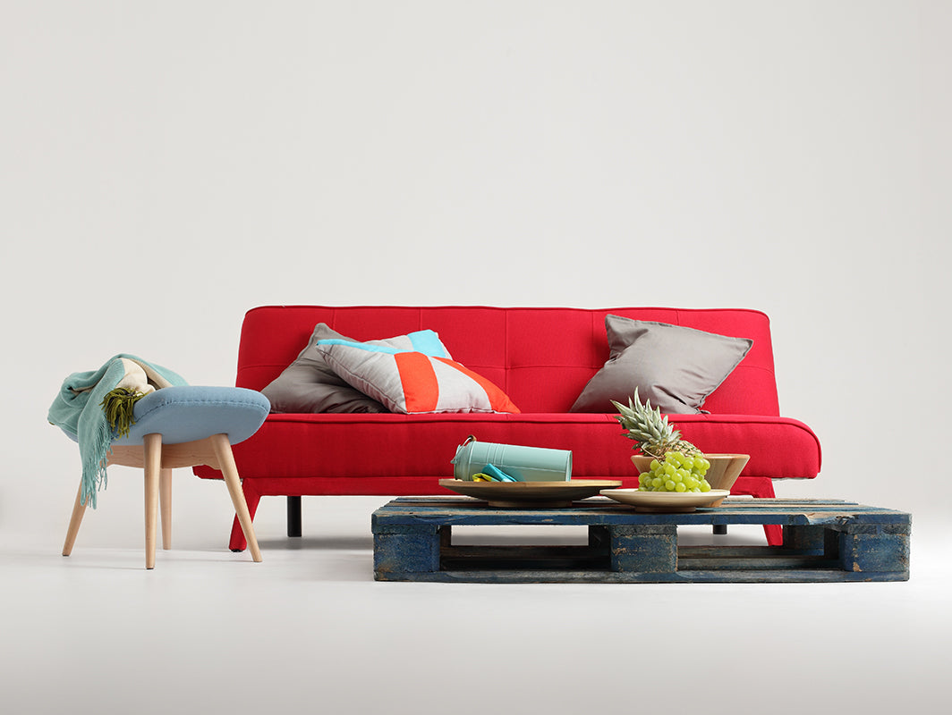 Dvivietė sofa-lova MODES - raudona (et60)