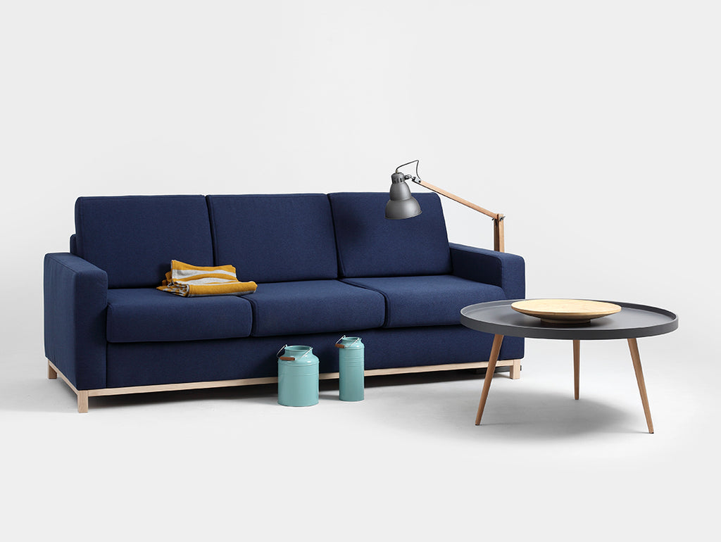 Trivietė sofa-lova SCANDIC - rašalas(et80), natūralus