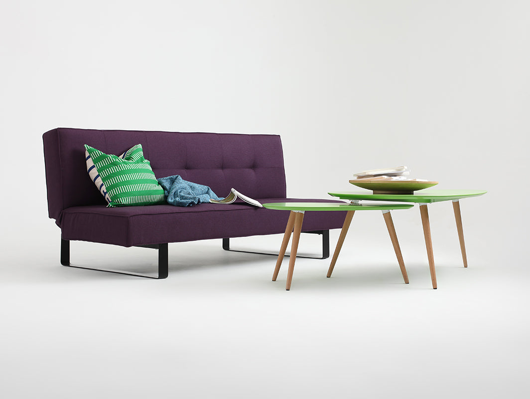 Dvivietė sofa-lova SLEEK - plum(1309), juoda