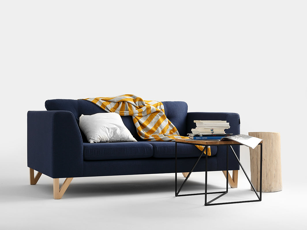 Dvivietė sofa-lova WILLY - rašalas(et80), natūralus