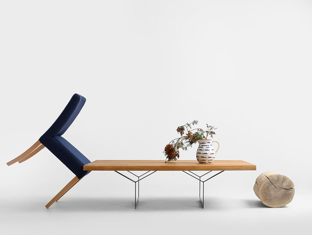 Kavos staliukas LONGO SOLID WOOD 140 - ąžuolas, juodas