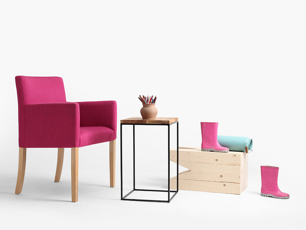 Šoninis staliukas TENSIO SOLID WOOD 30 - ąžuolas, juodas