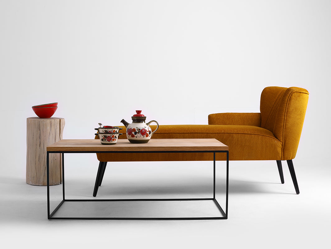 Kavos staliukas TENSIO SOLID WOOD 100x60 - ąžuolas, juodas