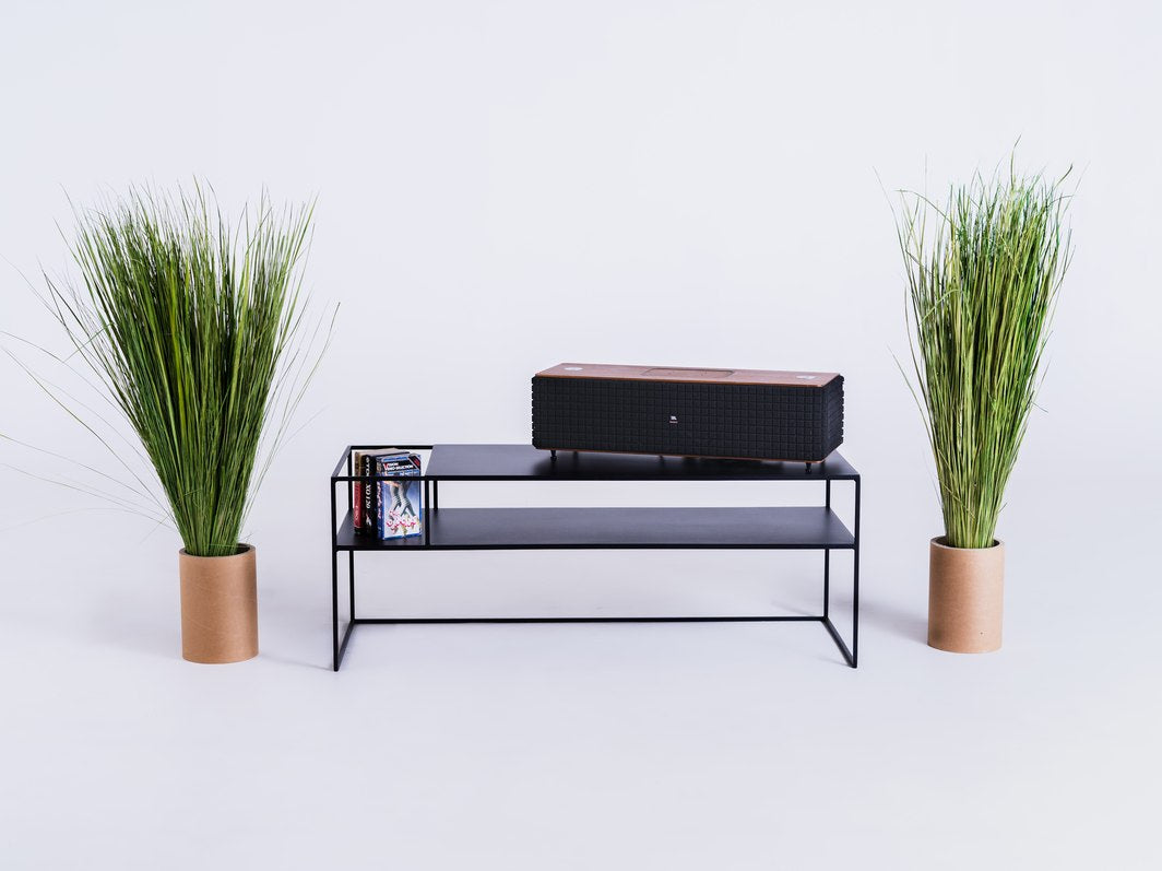 RTV Stalas SENSO FLOWER METAL 120x45 L - juodas