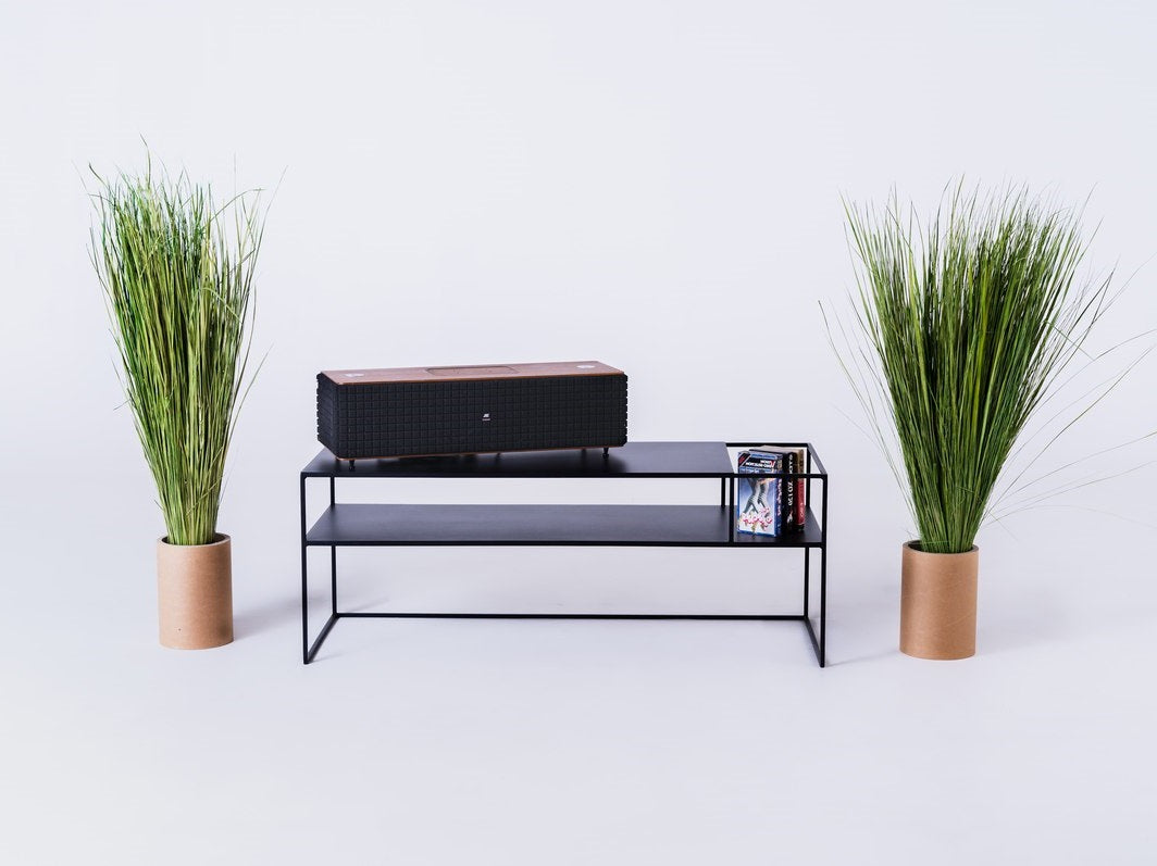 RTV Stalas SENSO FLOWER METAL 120x45 P - juodas