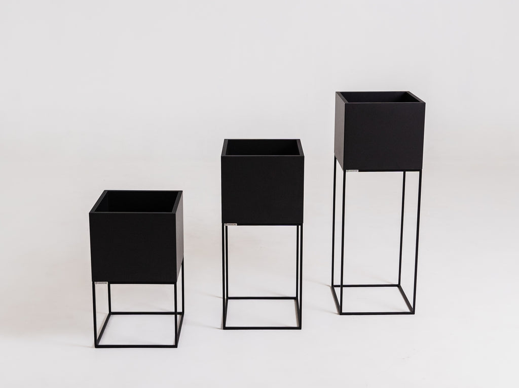Vazonas PALMUS METAL 80X35X35 - juodas