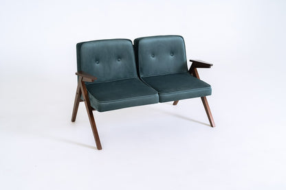 Dvivietė sofa VINC - mėlynė(rv87), riešutmedžio
