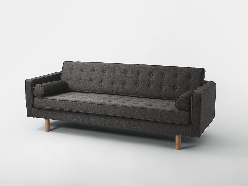 Trivietė sofa TOPIC WOOD - plieninis(et91), natūralus