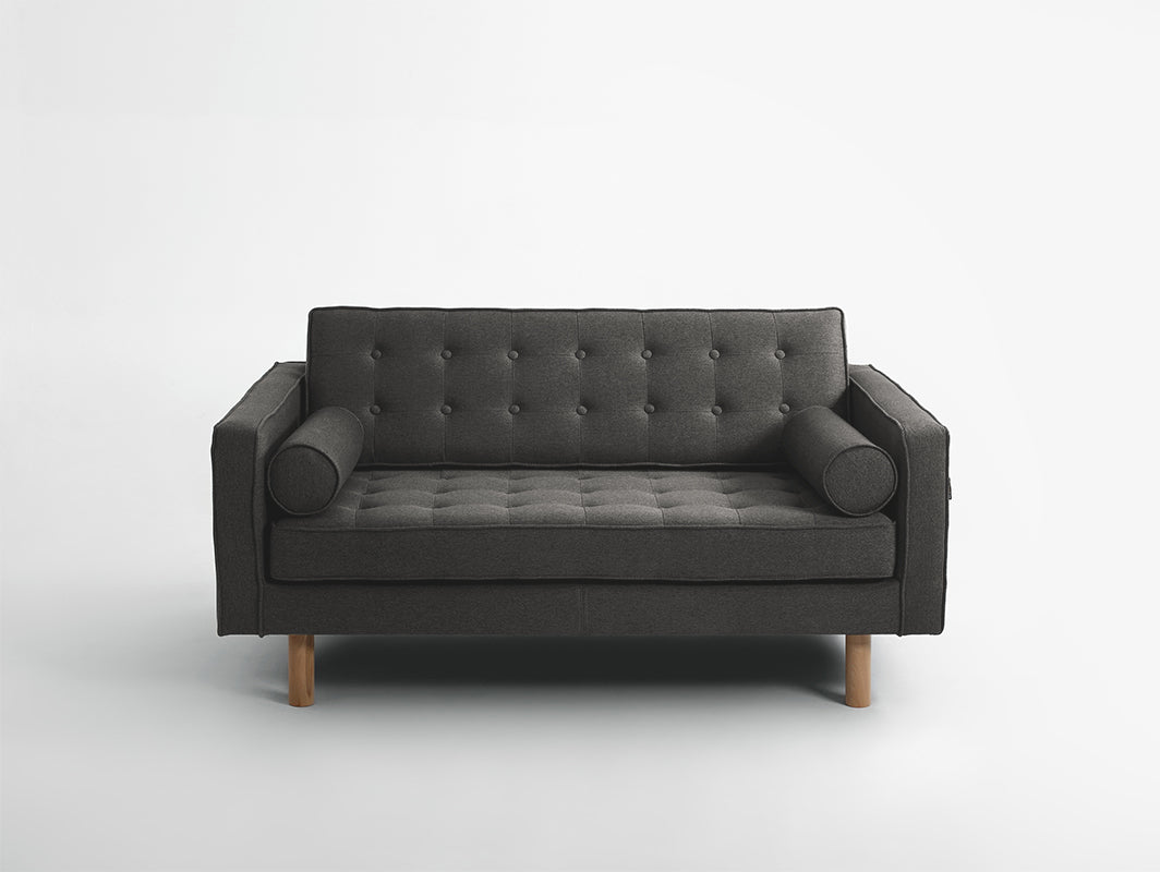 Dvivietė sofa TOPIC WOOD - plieninė(et91), natūrali