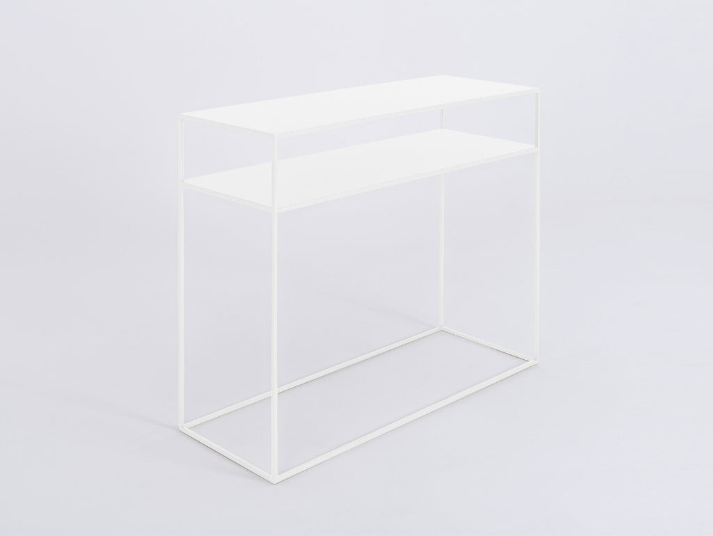 Konsolė TENSIO 2 FLOORS METAL 100x35 - balta