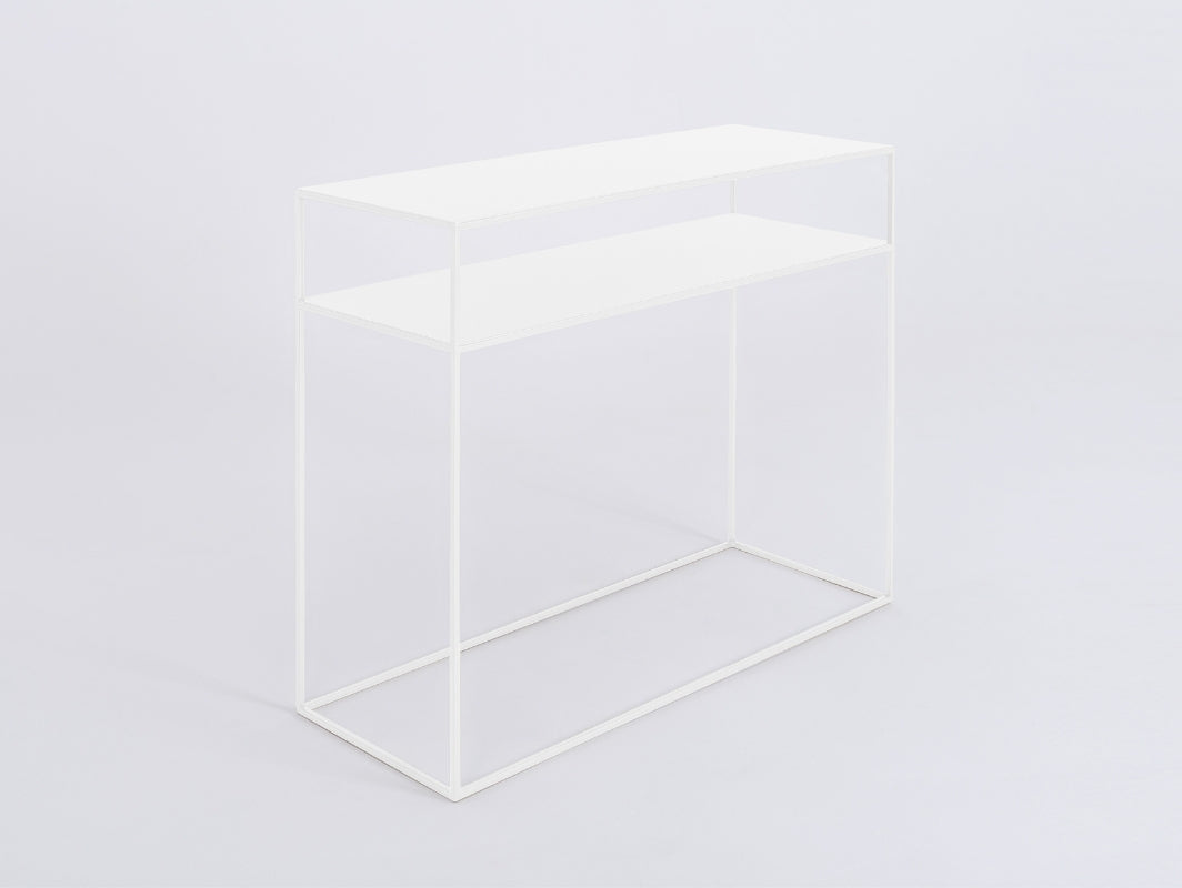 Konsolė TENSIO 2 FLOORS METAL 100x35 - balta