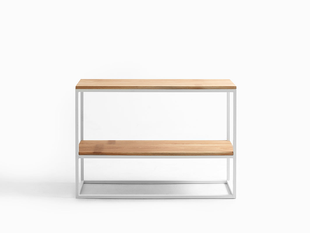 Konsolė JULITA SOLID WOOD 75-2F - ąžuolas, baltas
