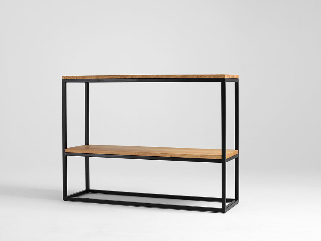 Konsolė JULITA SOLID WOOD 75-2F - ąžuolas, juodas