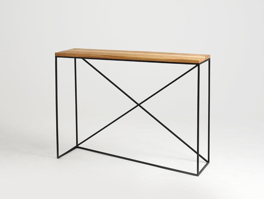 Konsolė MEMO SOLID WOOD 100 - ąžuolas, juodas