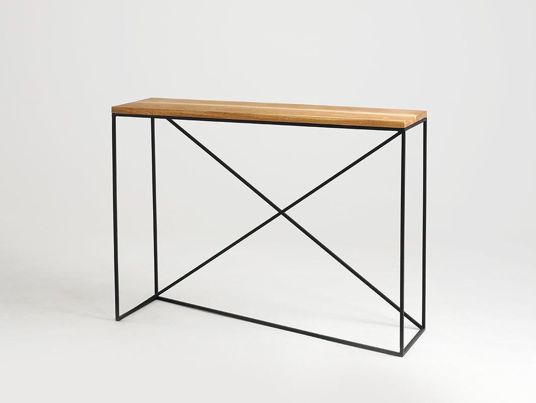 Konsolė MEMO SOLID WOOD 100 - ąžuolas, juodas