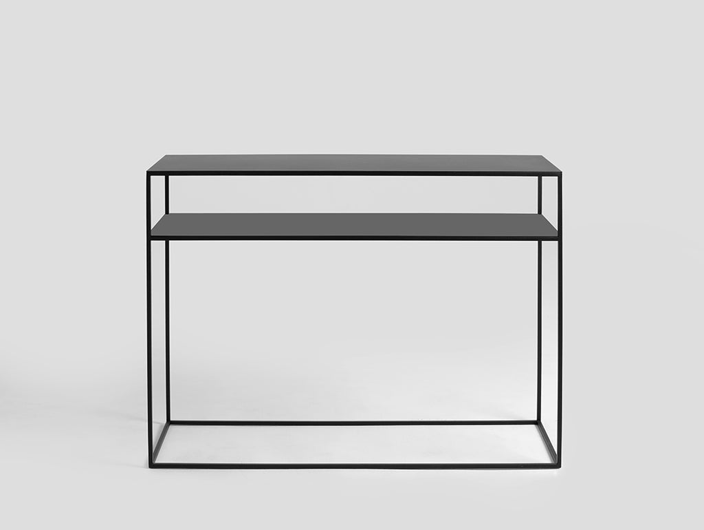 Konsolė TENSIO 2 FLOORS METAL 100x35 - juoda