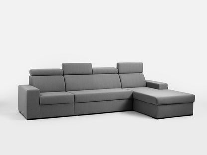 Kampinė sofa-lova 4 vietų ATLANTICA R - plieninė(et91), juoda