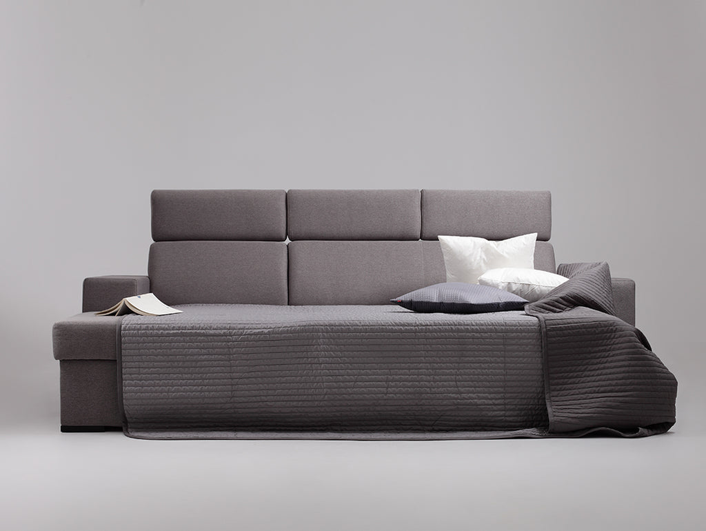 Kampinė sofa-lova ATLANTICA L - plieninis(et91), riešutas