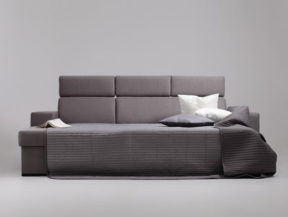 Kampinė sofa-lova ATLANTICA R - plieno(et91), riešutmedžio