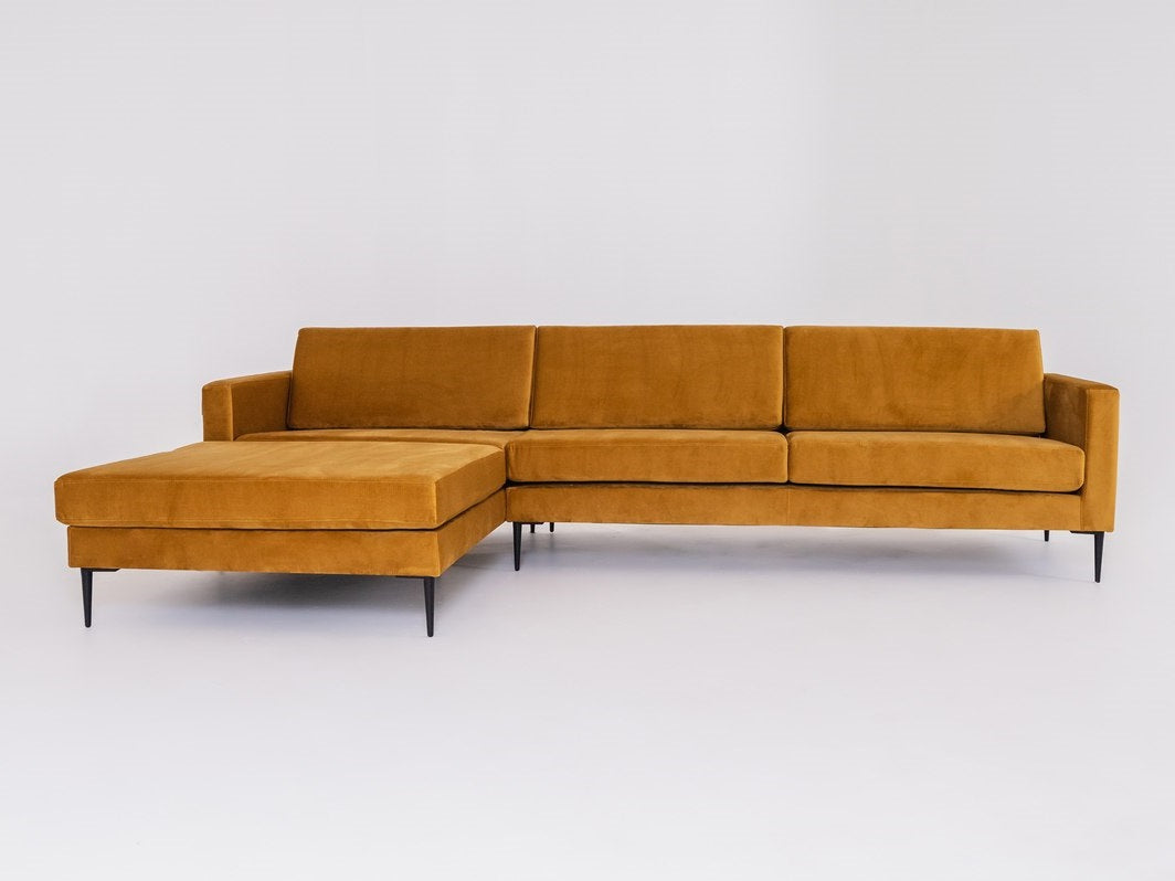 Kampinė sofa VERGAN R - pasifloros vaisius(rv41), juoda