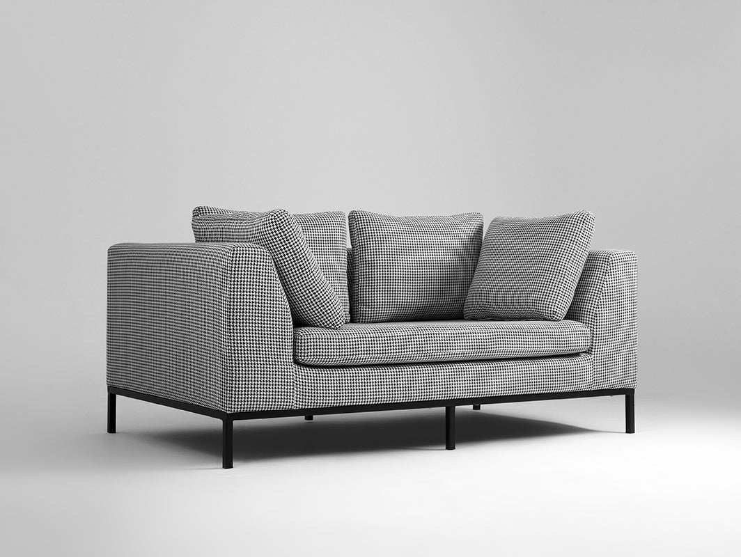 Dvivietė sofa AMBIENT - tamsi pepita(ke700), juoda