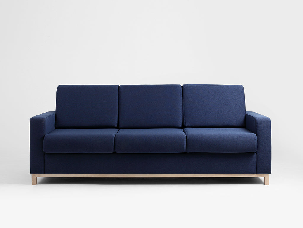 Trivietė sofa-lova SCANDIC - rašalas(et80), natūralus