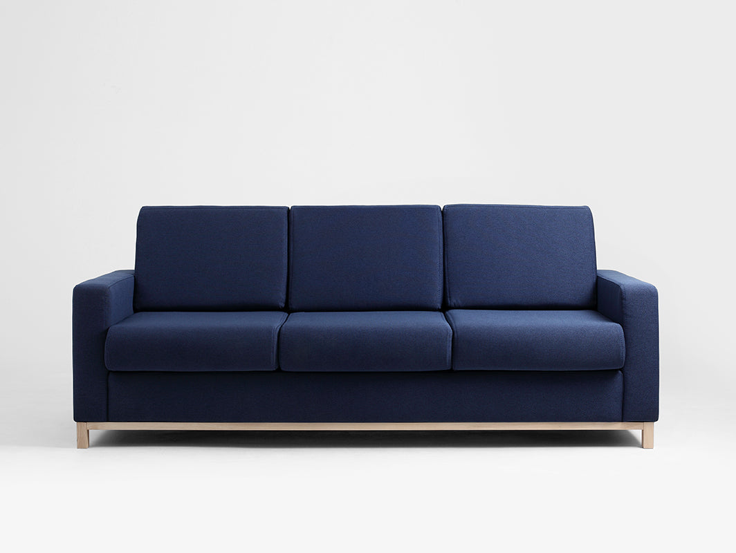 Trivietė sofa-lova SCANDIC - rašalas(et80), natūralus