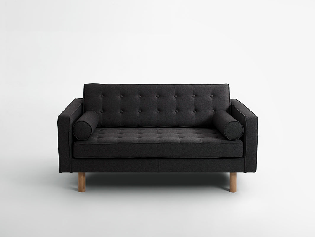 Dvivietė sofa TOPIC WOOD - karboninė(et95), natūrali