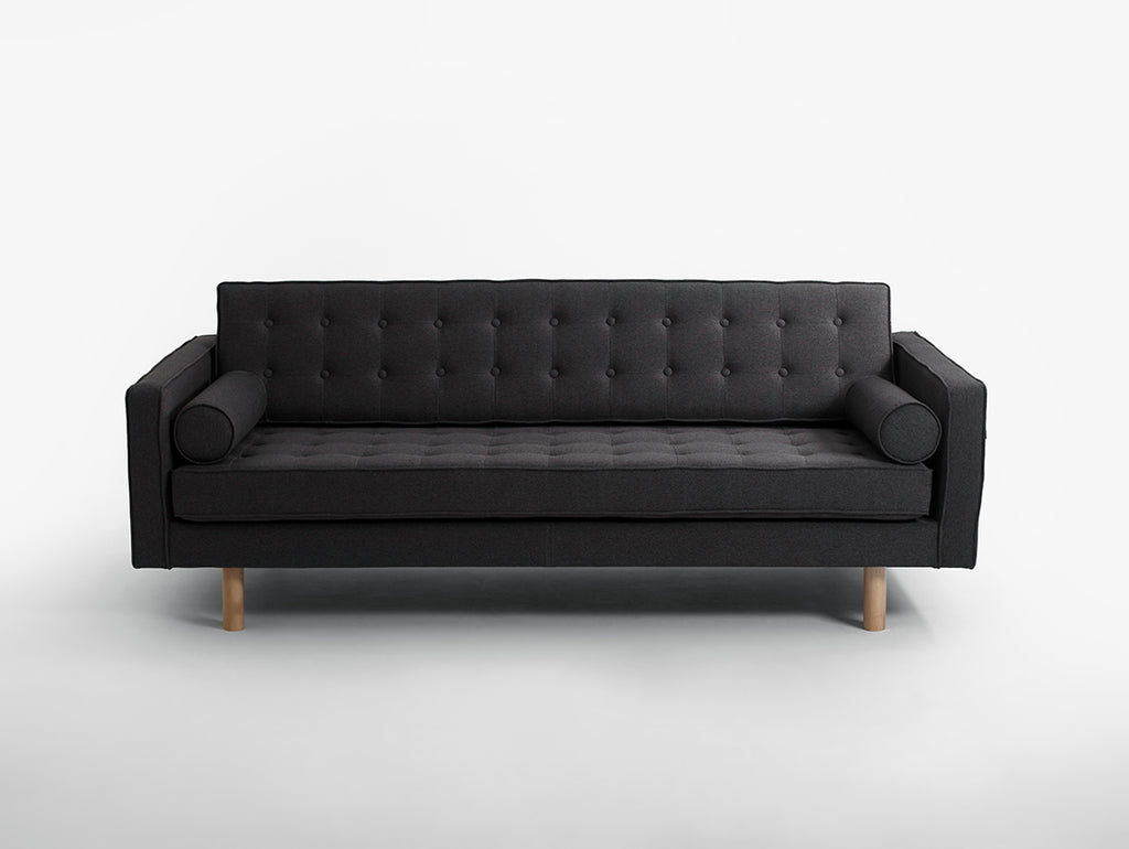 Trivietė sofa-lova TOPIC WOOD - anglis(et95), natūrali