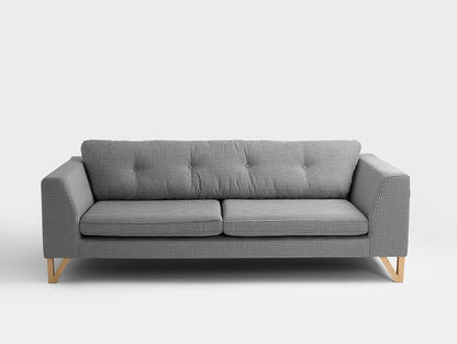 Trivietė sofa-lova WILLY - tamsi pepita(ke700), natūrali