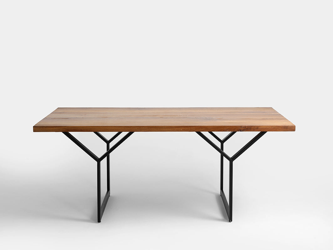 Valgomojo stalas LONGO SOLID WOOD - ąžuolas, juodas