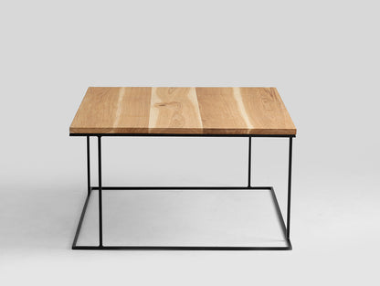 Kavos staliukas WALT SOLID WOOD 100x100 - ąžuolas, juodas