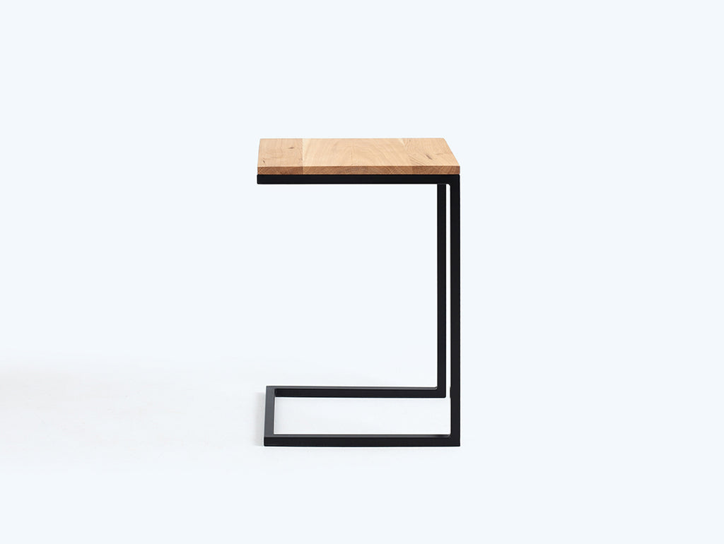 Šoninis staliukas LUPE SOLID WOOD 30 - ąžuolas, juodas