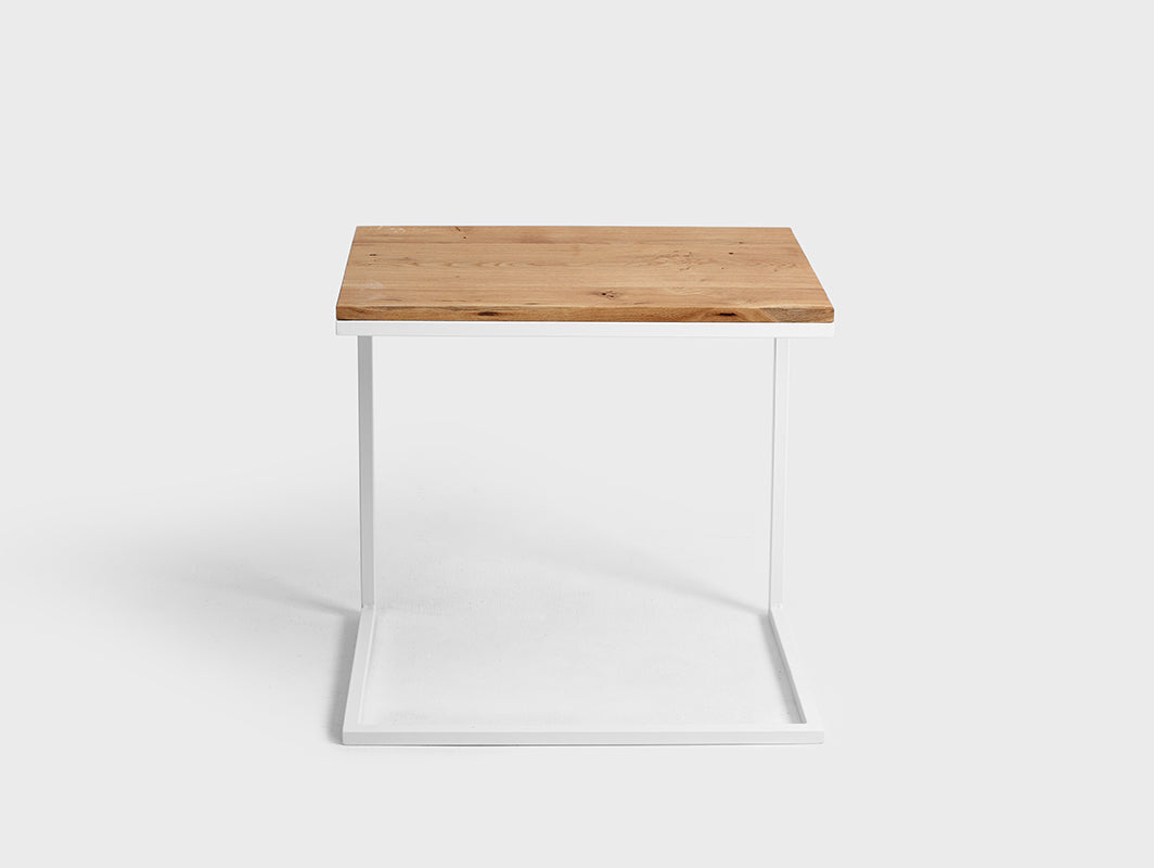 Šoninis staliukas LUPE SOLID WOOD 60 - ąžuolas, baltas