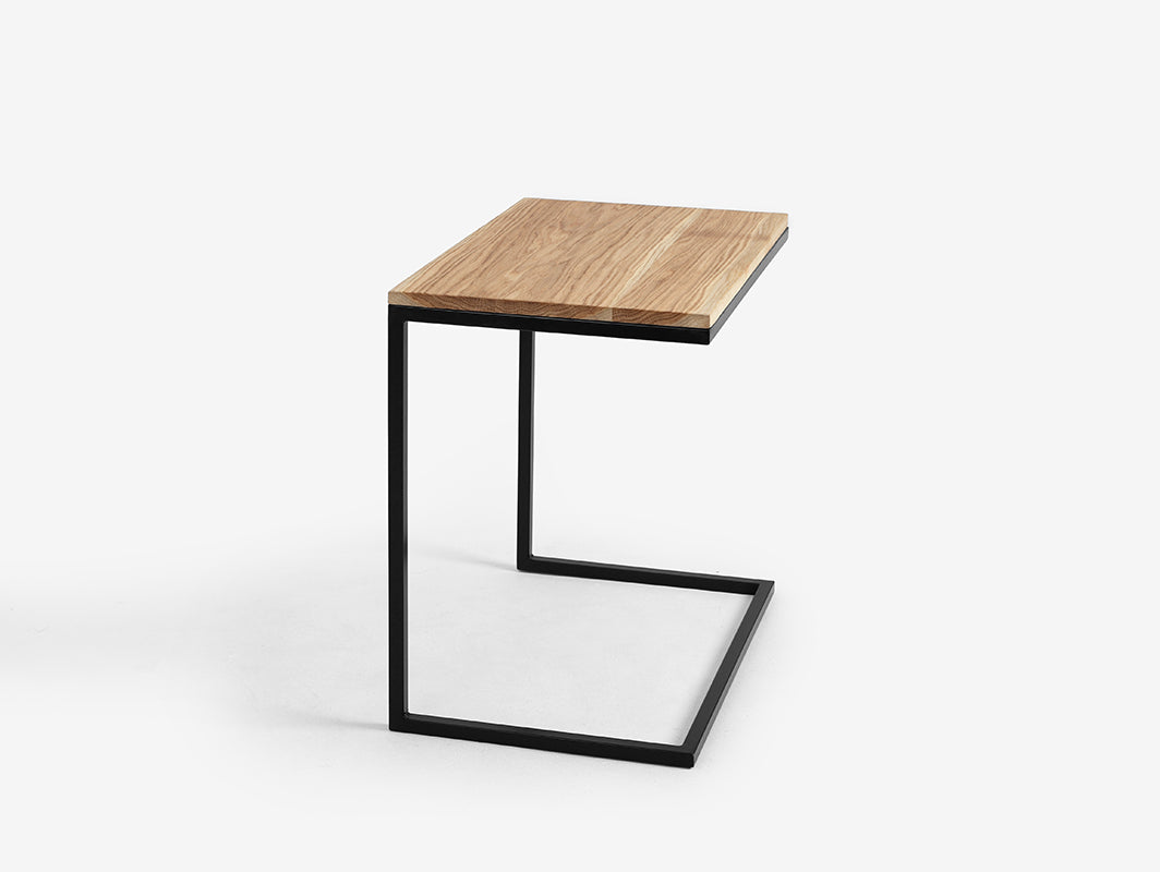 Šoninis staliukas LUPE SOLID WOOD 60 - ąžuolas, juodas