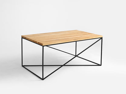 Kavos staliukas MEMO SOLID WOOD 100x60 - ąžuolas, juodas