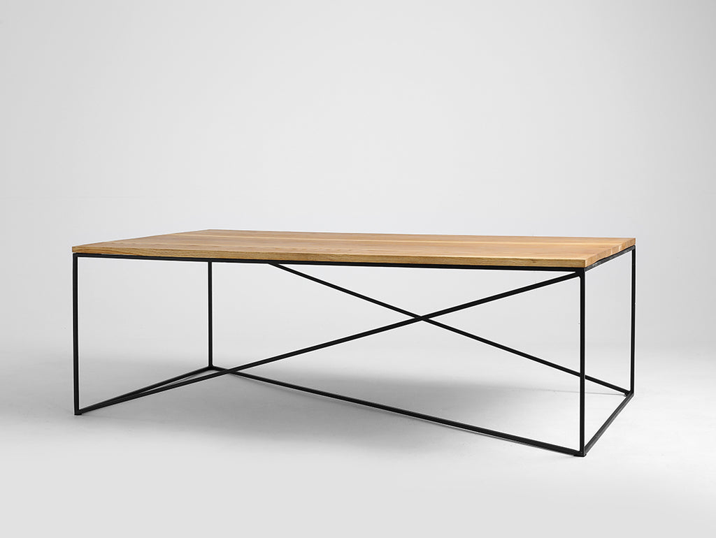 Kavos staliukas MEMO SOLID WOOD 140 - ąžuolas, juodas