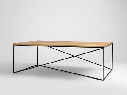 Kavos staliukas MEMO SOLID WOOD 140 - ąžuolas, juodas