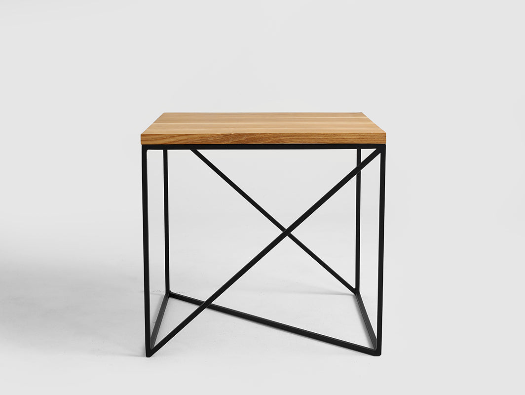 Šoninis staliukas MEMO SOLID WOOD 50 - ąžuolas, juodas