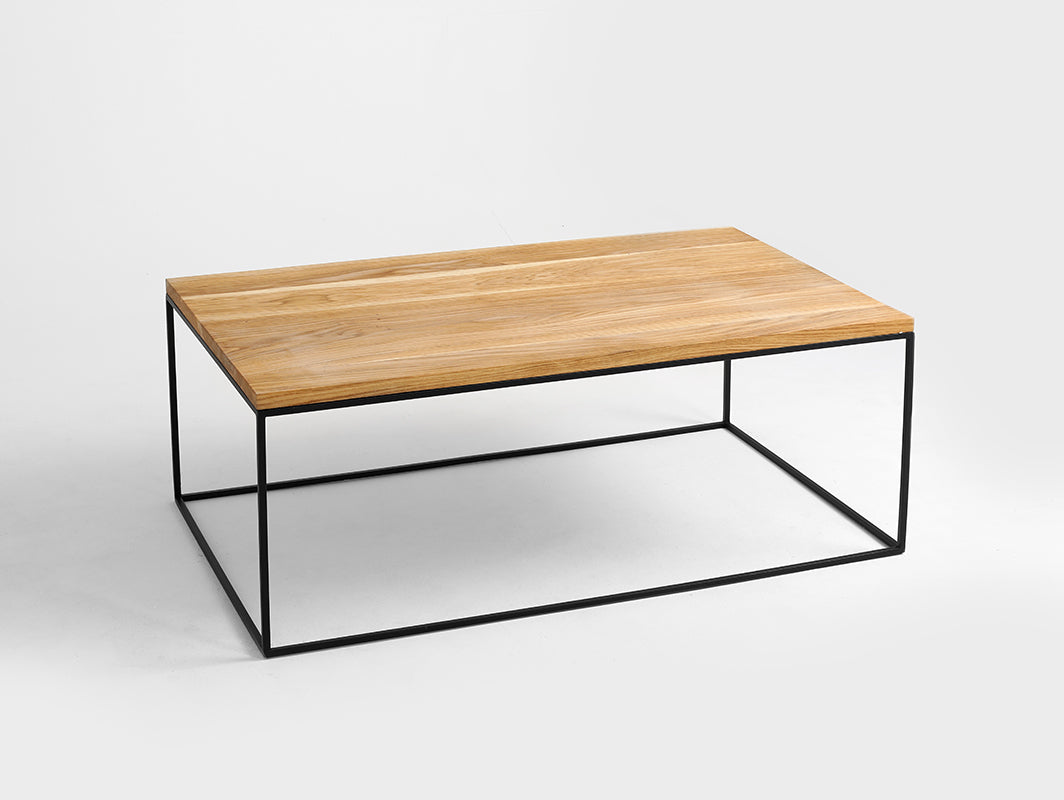 Kavos staliukas TENSIO SOLID WOOD 100x60 - ąžuolas, juodas