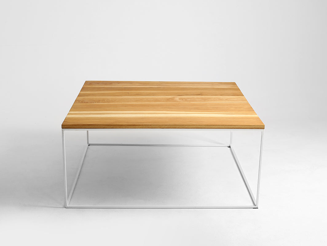 Kavos staliukas TENSIO SOLID WOOD 100x100 - ąžuolas, baltas