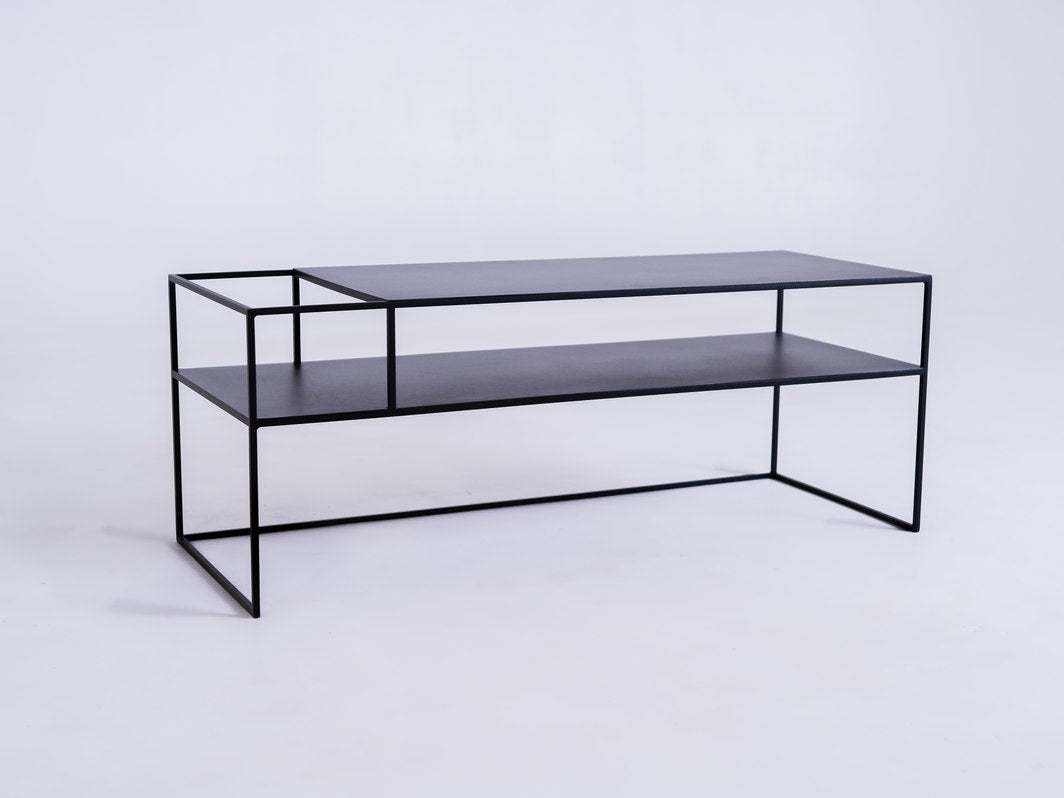 RTV Stalas SENSO FLOWER METAL 120x45 L - juodas