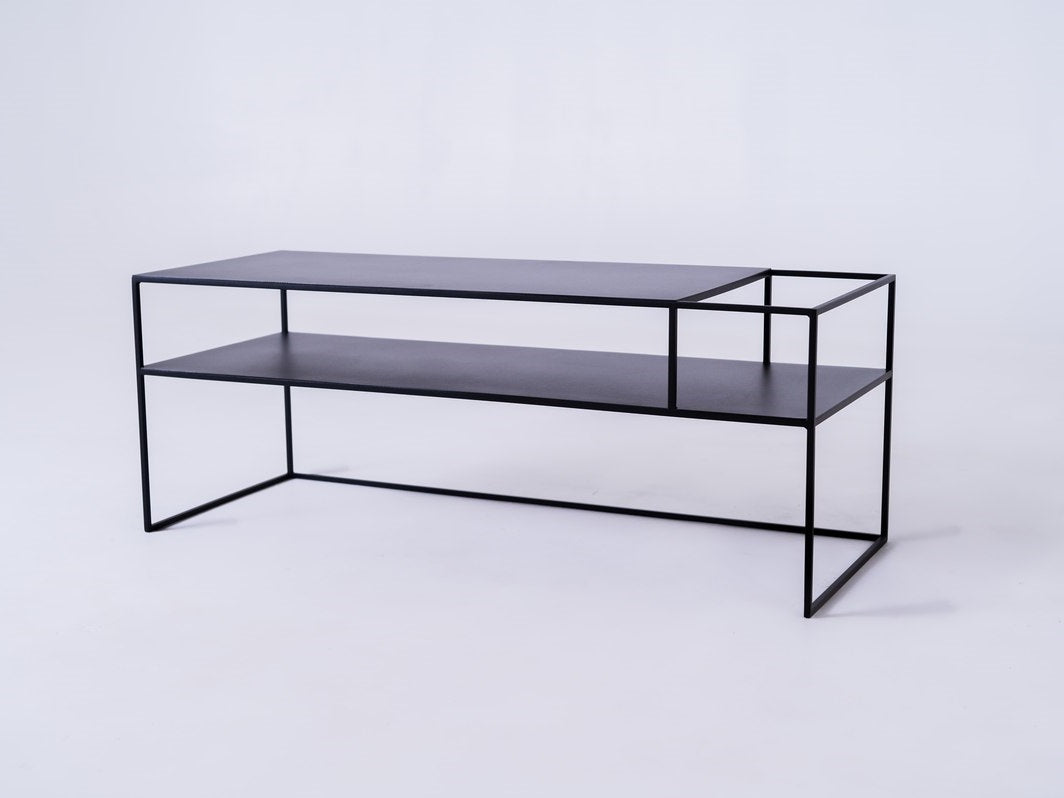 RTV Stalas SENSO FLOWER METAL 120x45 P - juodas