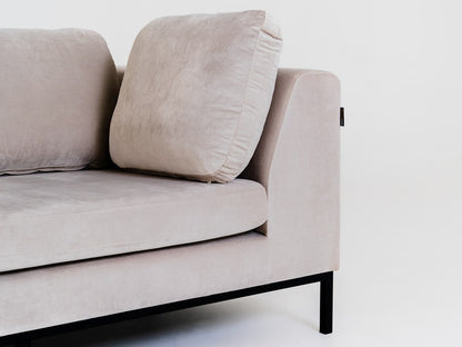 Dvivietė sofa AMBIENT - kokosinė(rv21), juoda