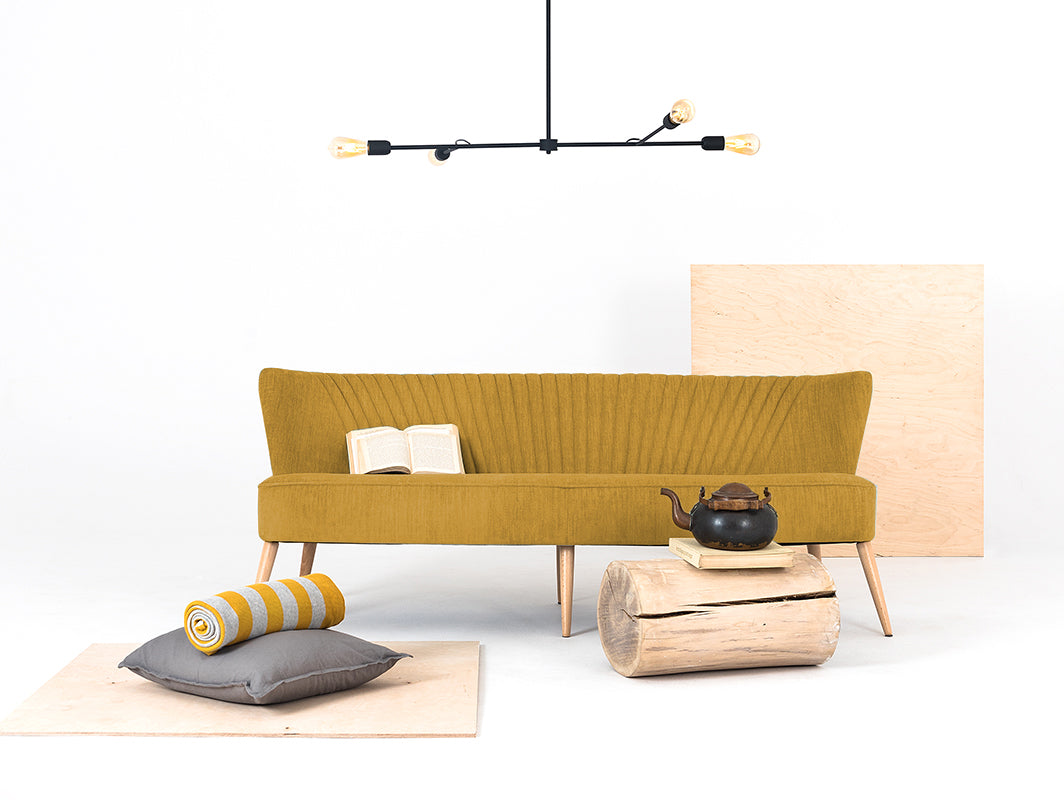 Trivietė sofa HARRY - pasifloros vaisius(rv41), natūralus