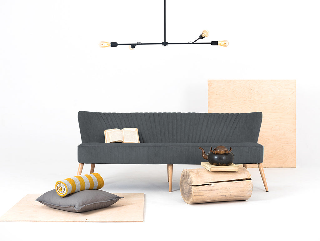 Trivietė sofa HARRY - dulkės(rv96), natūrali